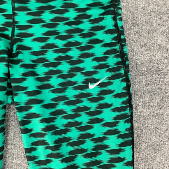 Nike Relay Printed Cropped Legging Women M Green Stretch Dri Fit Drawstring Pant - Picture 3 of 13